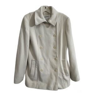 Calvin Klein Cream Button Peacoat Coat Size 4